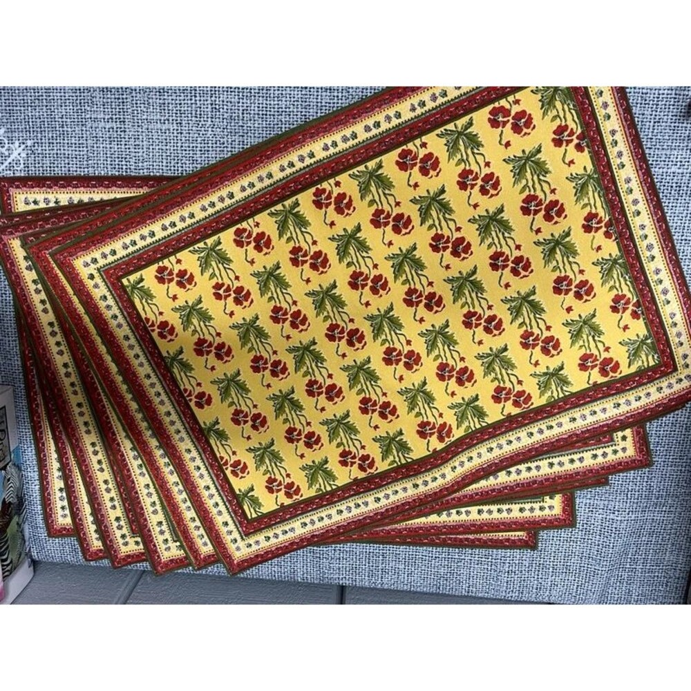 6 Vintage Placemats great colors